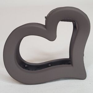 Frosted Heart-Shaped Taupe/Gray Hair Clip